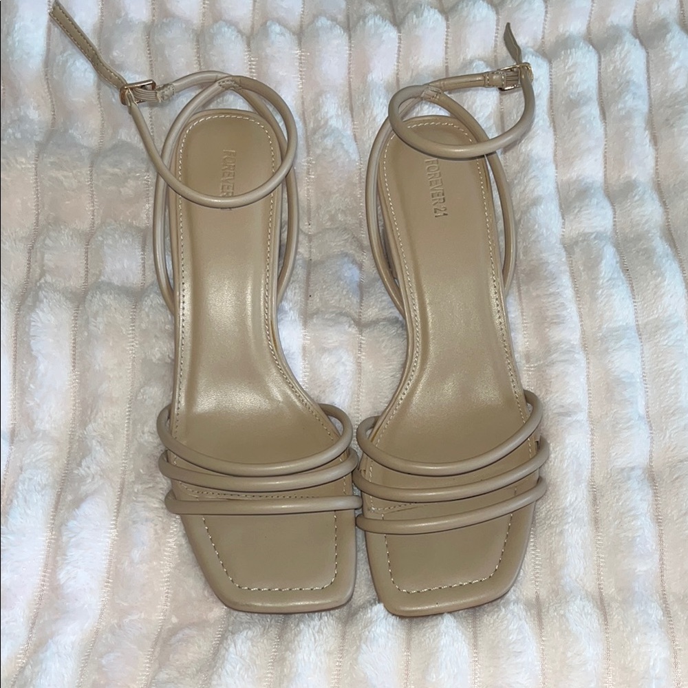 Forever 21 Tan Strappy Women's Heels